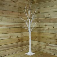 1.2m (4ft) Christmas Outdoor Birch Tree with 48 Warm White LEDs