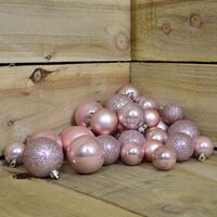 Shatterproof Blush Pink Baubles pack of 30 - Various sizes and designs