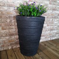 Medium Grey Charcoal Effect Garden Trojan Plant Pot 56cm Tall 38cm Wide