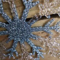 21cm Hanging Christmas Acrylic Snowflake In Glittery Ice Blue And Clear