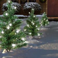 6pc 5m Christmas Green Tree Outdoor Path Lights with 15 White LEDs per Tree
