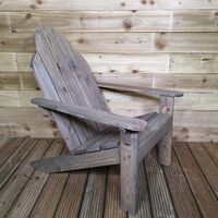 Adirondack Wooden Relaxing Chair For Patio/Garden Natural Grey Wash Outdoor /Indoor