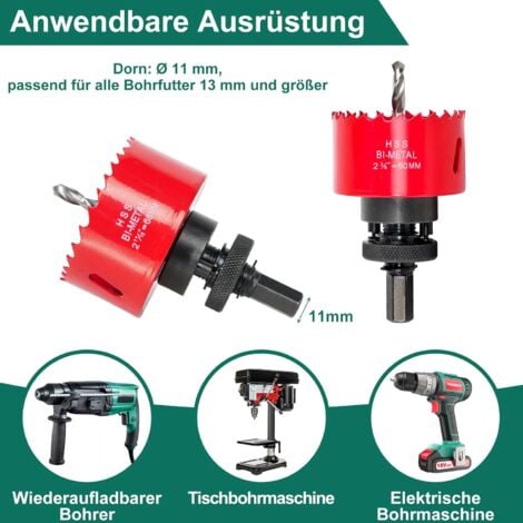 HYCHIKA Lochsägen-Set Bohrer 68 mm 60 mm, 2 Stück Bi-Metall-Bohrer für Gips, Trockenbau, Platten, Kunststoffe und Metalle
