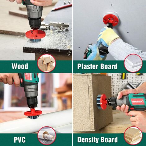 HYCHIKA Lochsägeset, Bohrer 7 Sägeringe und 5 Sägeringe für Holz, Gipskarton, Spanplatten Löcher bohren
