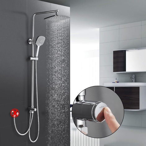 Duschsystem Regendusche Duscharmatur Duschset Bad mit 22CM Duschkopf Duschstange 