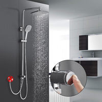 LED Duschset Duscharmatur Duschsystem mit Handbrause-Mischbatterie Drei Farben 