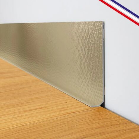 Plinthes PVC adhésives décoratives pour sol - Lot de 25 - 200x8 cm (50m) Jaune - Laiton Martelé