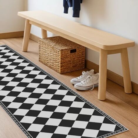 Tapis antidérapant - Rétro - vinyle - int./ext. - Noir - 50x200cm