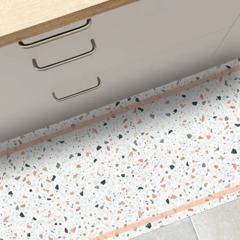 Tapis antidérapant - Terrazzo - vinyle - int./ext. - Multicolore - 120x200cm