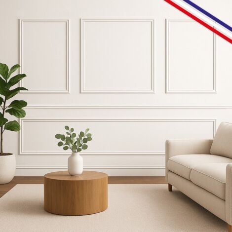 99Déco – Kit de 4 moulures murales en bois massif Pin des Landes – Prêt à coller et peindre – Longueur 3 mètres – Fabrication française