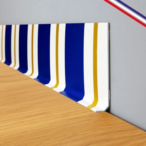 Plinthes PVC adhésives décoratives pour sol - Lot de 10 - 100x8 cm (10m) Bleu - Bari (1/5)
