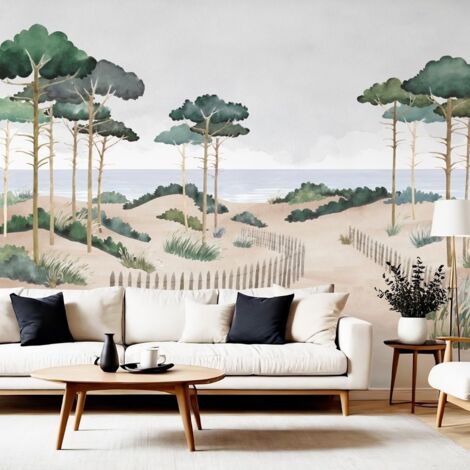 Papier peint panoramique - Les Landes - Multicolore - intissé : 150g/m² - 7 lés : 336x270cm