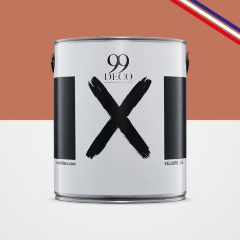 99Déco – Peinture velours terracotta 2,5L – Prête à l'emploi – Composants naturels sans solvants – Lessivable et facile à nettoyer (1/5)