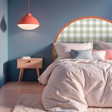 Tête de lit - Vichy - intissé 225g/m² - pré-encollé - Vert - 110x180cm (1/5)