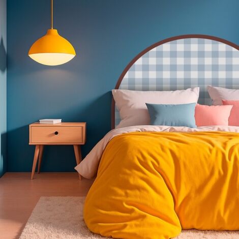 Tête de lit - Vichy - intissé 225g/m² - pré-encollé - Bleu - 110x160cm (1/5)
