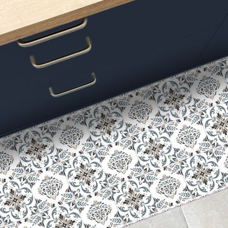Tapis antidérapant - Agathe - vinyle - int./ext. - Multicolore - 50x200cm