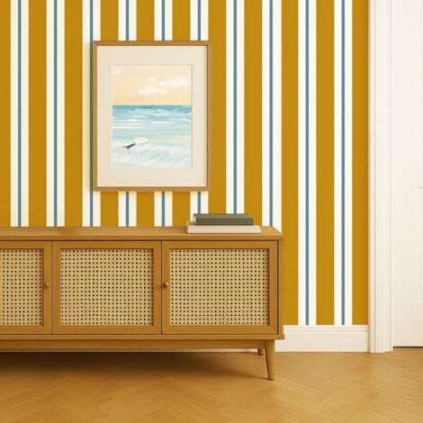Papier peint raccordable - Corfou - Orange - intissé : 150g/m² - 4 lés : 192x270cm (1/5)