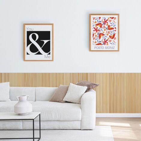 Kit de 10 moulures murales - demi-ronds - 100% FSC - Pin abouté - 10x(10x100cm) - Prêt à coller et peindre (1/5)