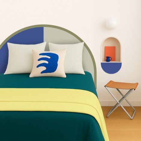 Tête de lit - Duo - intissé 225g/m² - pré-encollé - Bleu - 110x180cm (1/5)