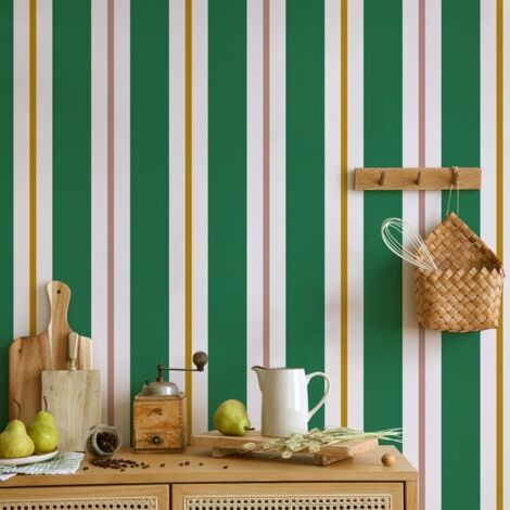 Papier peint raccordable - Aveiro - Vert - intissé : 150g/m² - 4 lés : 192x270cm (1/5)
