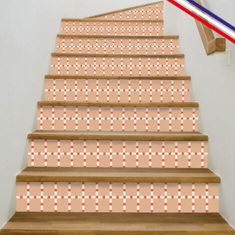 Contremarches adhésives PVC pour escalier - rouge - Lot de 5 (18x100 cm) (1/5)