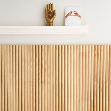 99Déco – Kit de 5 moulures murales demi-ronds – Pin sylvestre massif 100% FSC – Dimensions 5x(10x100cm) – Prêt à coller et peindre