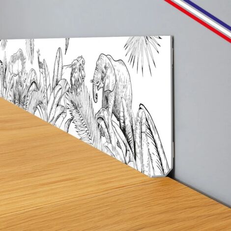 Plinthes PVC adhésives décoratives pour sol - Lot de 25 - 200x8 cm (50m) Noir - chambre d'enfant (1/5)