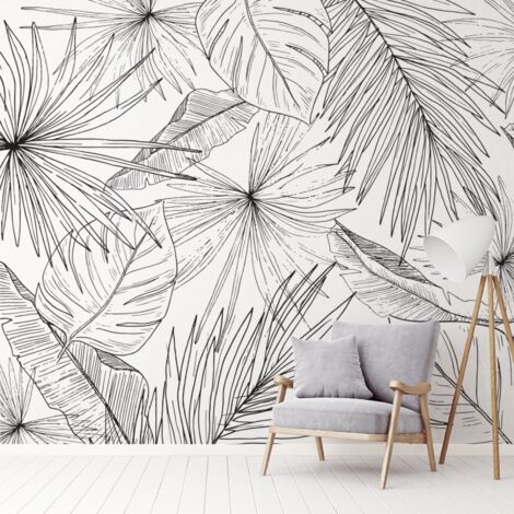 Papier peint panoramique - Lamnar - Noir - intissé : 150g/m² - 7 lés : 336x270cm