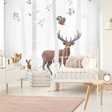 Papier peint panoramique - Balade en Forêt - Multicolore - intissé : 150g/m² - 5 lés : 240x270cm (1/5)