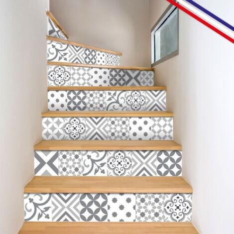 99Déco – Contremarches adhésives PVC pour escalier – Lot de 5 (100x18 cm) – Pose adhésive TESA – Résistantes aux chocs et rayures