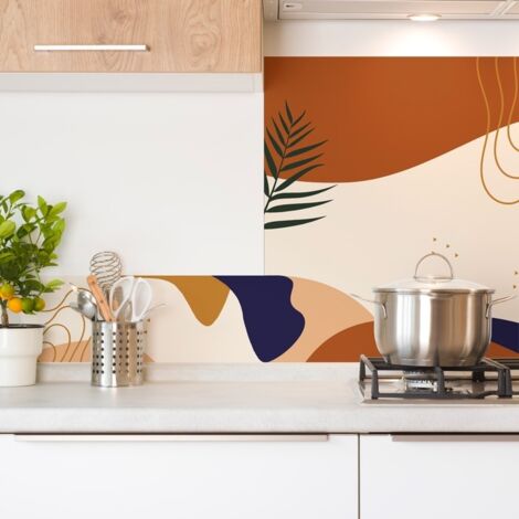 Fond de hotte en aluminium - design orange - 70x60 cm