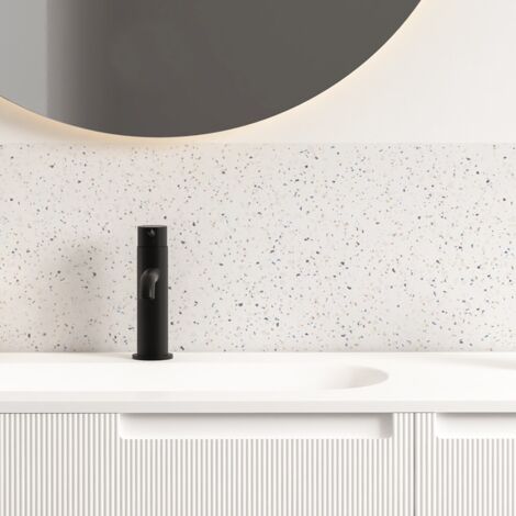 Crédence pour salle de bain en PVC style terrazzo blanc 140x30 cm (en 2 bandeaux) (1/5)