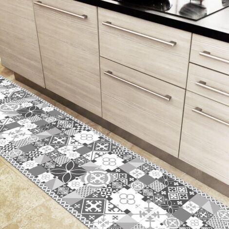 Tapis antidérapant - Ciment Style Gris - vinyle - int./ext. - Gris - 50x120cm