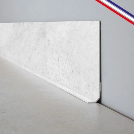 Plinthes PVC adhésives décoratives pour sol - Lot de 10 - 100x8 cm (10m) Gris - Béton Clair