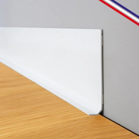 99Déco – Lot de 10 plinthes PVC adhésives décoratives autocollantes blanches – Longueur 100 cm – Largeur 8 cm – Classement au feu M1
