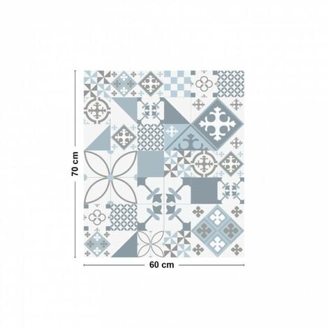 Fond de hotte Aluminum Carreau de ciment - 99deco - L70xH60 cm Ep.3 mm