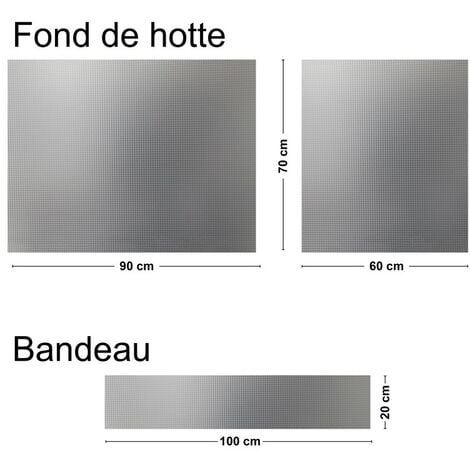 Fond de hotte ALU L 90cm x H 70cm Inox texturé Losanges