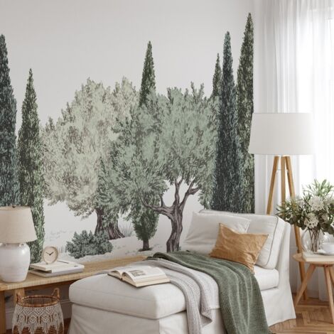 99Déco – Papier peint panoramique vert intissé 150g/m² – Grand format 336x270cm – Pose facile par encollage – Design exclusif HD (1/5)