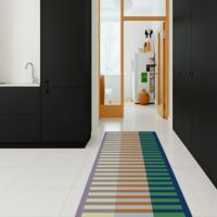 Tapis antidérapant - Rythmo - vinyle - int./ext. - Bleu - 120x200cm