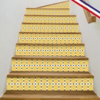 Contremarches adhésives PVC pour escalier - jaune - Lot de 5 (15x100 cm)