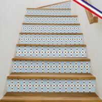 Contremarches adhésives PVC pour escalier - bleu - Lot de 5 (15x100 cm)
