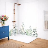 99Déco – Pack de 2 panneaux de douche en PVC 90x220 cm et 120x220 cm – Profilés blancs – Étanchéité facile – Installation rapide et propre