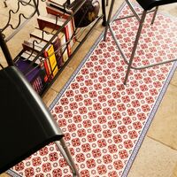 Tapis Vinyle Médium bis l 50xL200cm Carreau de ciment rouge