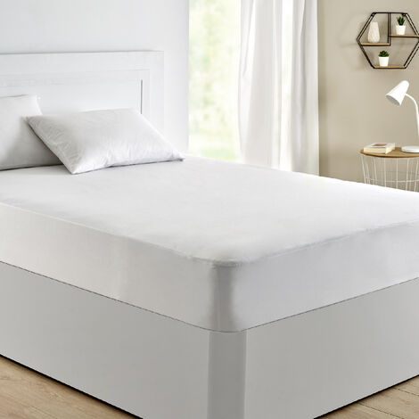 Protège matelas coton/polyester imperméabilisé - Blanc - 90x190 cm