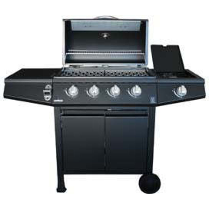 Barbecue A Gas 4+1 Bruciatori - Colore Rosso, Acciaio Inox - Con Ruote E Ripiani - 156x58x121 Cm - Foto 10