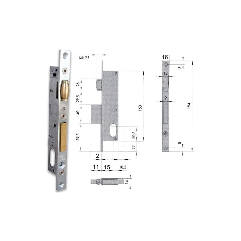 Cisa 44230-18-0 Serratura Infilare  Cil Ov F16