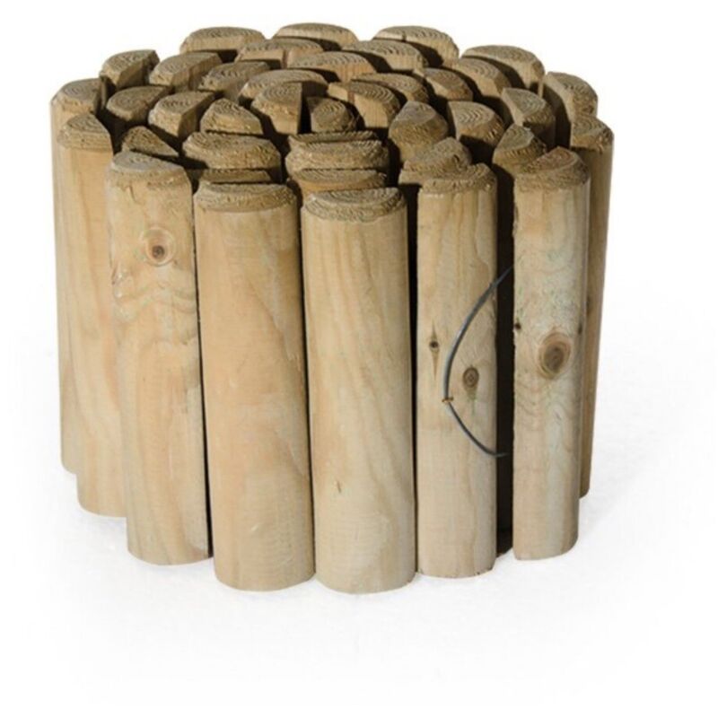 Bordo Per Aiuole In Legno Di Pino 2m Flessibile | Recinzione Da Giardino Lavagna Con Pali | Delimitazione Per Orto E Frutteto - 3