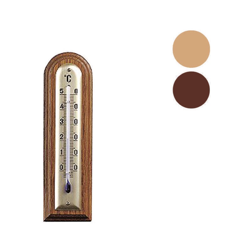 Termometro legno noce arrotondato - scuro - mm.144x40
