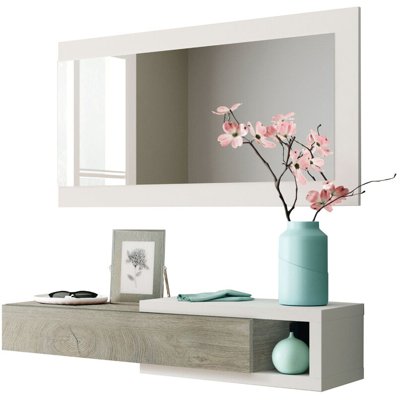Kit ingresso 1c+specchio noon bianco/quercia