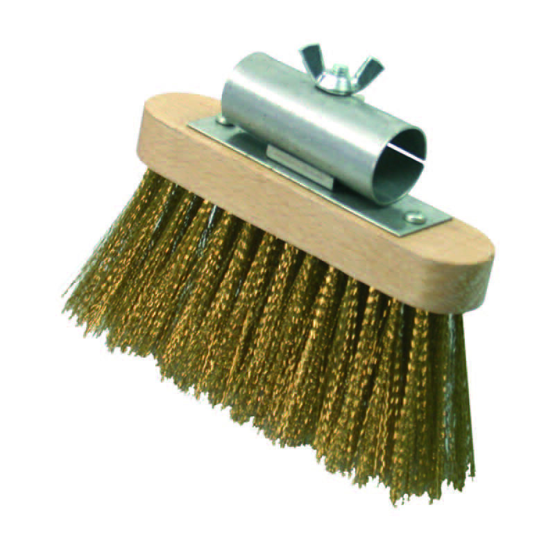 SPAZZOLA FORNO A LEGNA IN OTTONE 16x5cm PULIZIA Forno Pizza Completa Di Manico